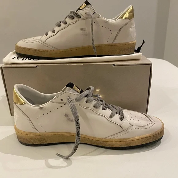 Golden Goose Ball Star Sneaker Milk White Leather/Gold sz 39 New in Box - Picture 4 of 14